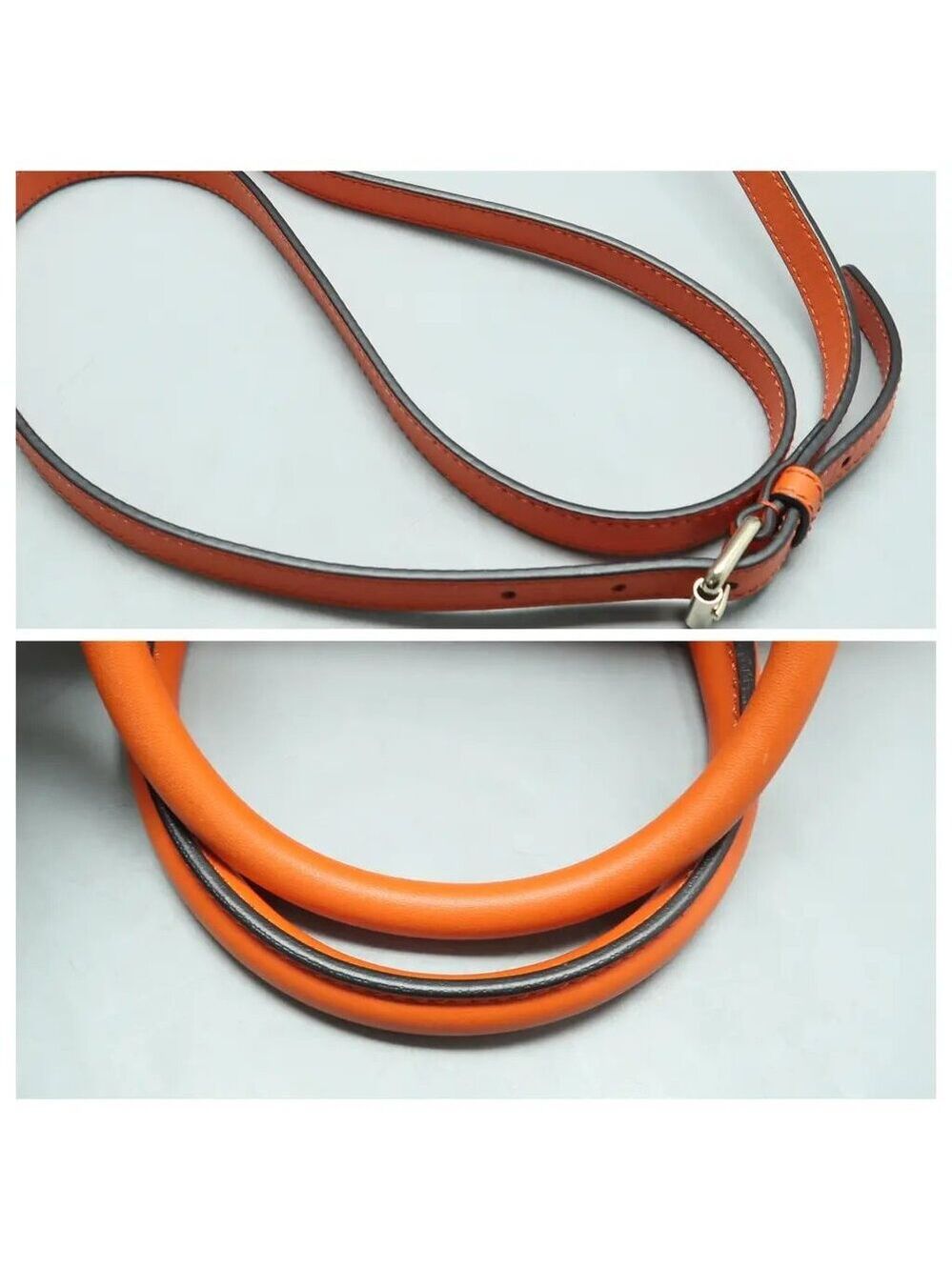 GUCCI Orange Leather Satchel 665-060525 - Picture 8 of 12